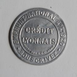 Timbre 5 c Monnaie de nécessité Crédit lyonnais 1920