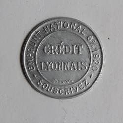 Timbre 10 c Monnaie de nécessité Crédit lyonnais 1920