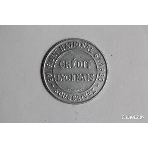 Timbre 10 c Monnaie de n�cessit� Cr�dit lyonnais 1920