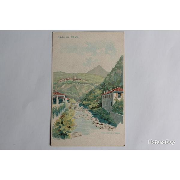 CPA illustr�e Italie Lago di Como Fiume varone a dervio