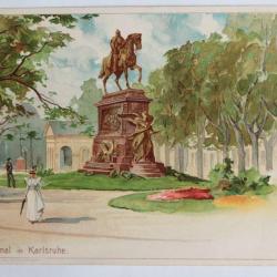 CPA illustrée Allemagne Kaiserdenkmal in Karlruhe