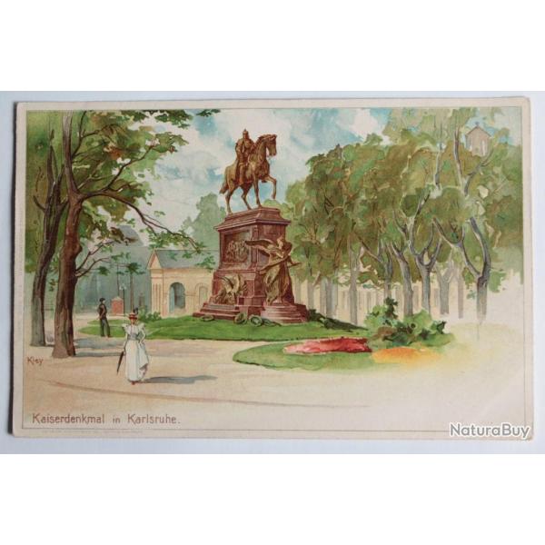 CPA illustr�e Allemagne Kaiserdenkmal in Karlruhe