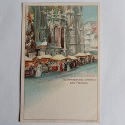 CPA illustrée Wien Stephansplatz während der Firmung Autriche