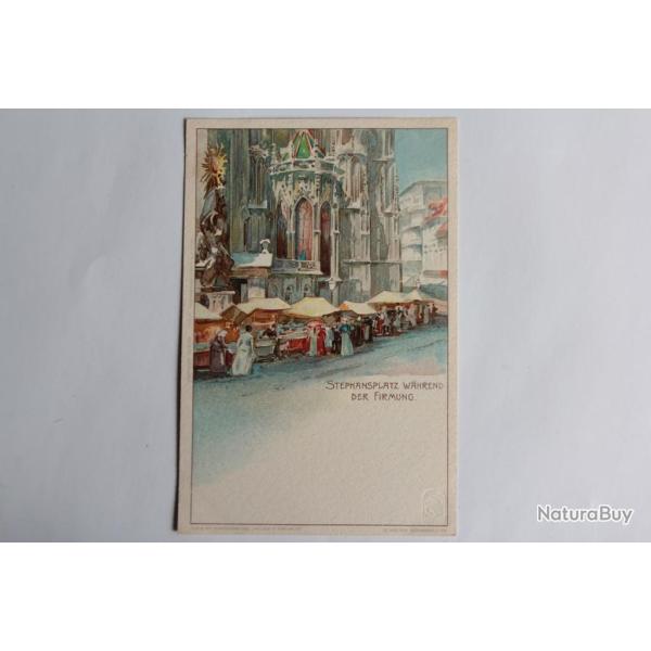 CPA illustr�e Wien Stephansplatz w�hrend der Firmung Autriche