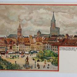 CPA illustrée France Bas-Rhin Strassburg Kleberplatz F. Hoch