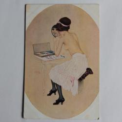CPA illustrée Raphaël Kirchner Peinte par elle même Femme