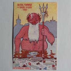 CPA Suisse Basel Turnfest 1912 Vater Rheins Urteil