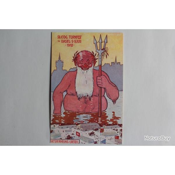 CPA Suisse Basel Turnfest 1912 Vater Rheins Urteil