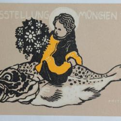 CPA illustrée Ausstellung München 1908 Fritz Klee Allemagne