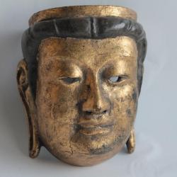 Masque d'offrande de Bodhisattva bois laqué Japon
