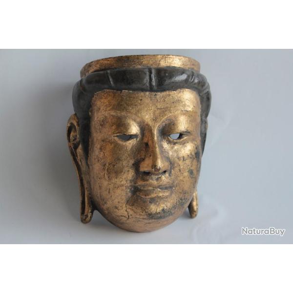 Masque d'offrande de Bodhisattva bois laqu� Japon