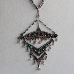 Collier pendentif argent vermeil XIXe siècle