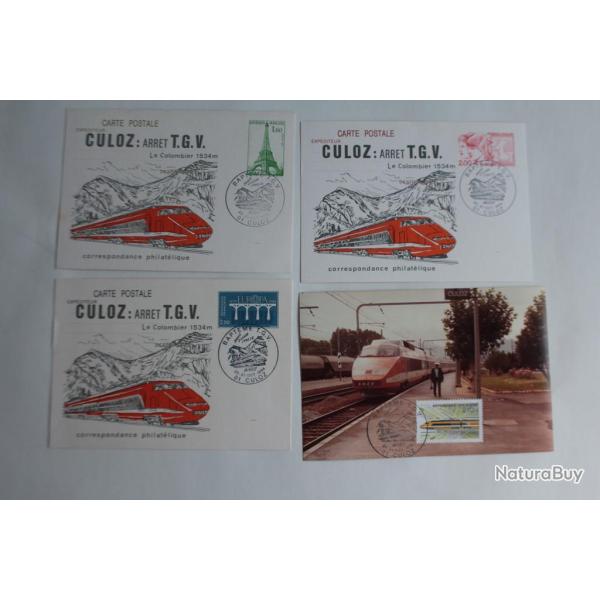 Lot Cartes Maximum Ain Culoz Gare SNCF