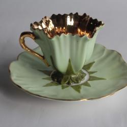 Tasse et sous-tasse porcelaine fleur