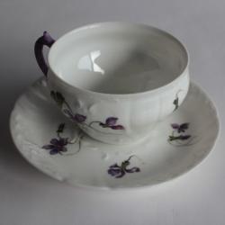 Tasse et sous-tasse porcelaine Delinières & Co Limoges