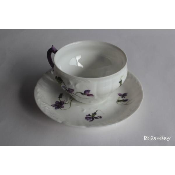 Tasse et sous-tasse porcelaine Delini�res & Co Limoges