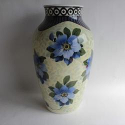 Grand Vase Villeroy & Boch 50 cm Fleurs Clémentis bleues