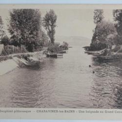 CPA Isère Charavines-les-Bains Une baignade du grand Canal