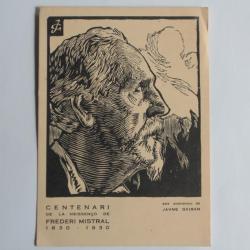 CPA Centenari Frédéri Mistral bois gravé Jaume Guiran