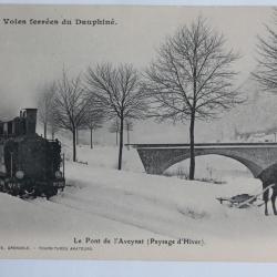 CPA Isère Voies ferrées du Dauphiné Pont de l'Aveynat hiver