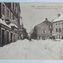 CPA Ardèche St Agrève Grande rue sous la neige