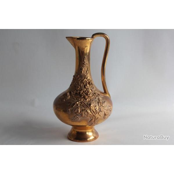 Pichet bronze G. Jackson Fleurs Art nouveau