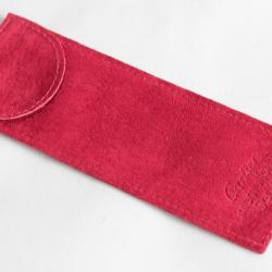 CARTIER Étui Pochette de voyage daim rouge Travel Pouch Case