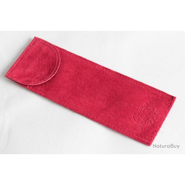 CARTIER �tui Pochette de voyage daim rouge Travel Pouch Case
