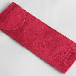 CARTIER Étui Pochette de voyage daim rouge Travel Pouch Case
