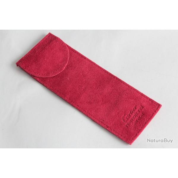 CARTIER �tui Pochette de voyage daim rouge Travel Pouch Case