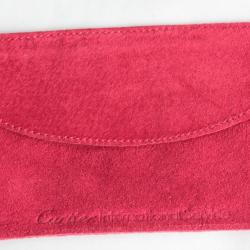 CARTIER Étui Pochette de voyage daim rouge Travel Pouch Case