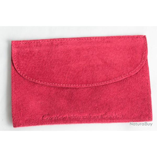 CARTIER �tui Pochette de voyage daim rouge Travel Pouch Case