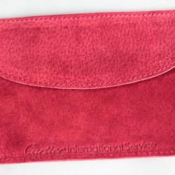 CARTIER Étui Pochette de voyage daim rouge Travel Pouch Case