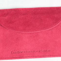 CARTIER Étui Pochette de voyage daim rouge Travel Pouch Case