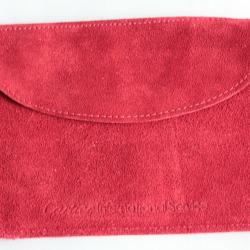 CARTIER Étui Pochette de voyage daim rouge Travel Pouch Case