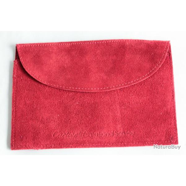 CARTIER �tui Pochette de voyage daim rouge Travel Pouch Case