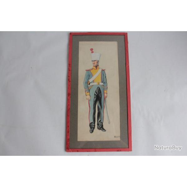 Aquarelle Andr Bronner Train quipage Alger 1820 Militaria