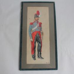 Aquarelle André Bronner Train des équipages 1852 Militaria