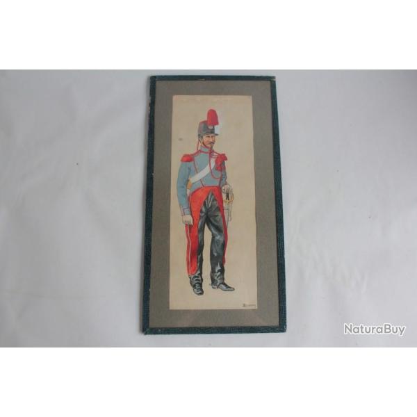 Aquarelle Andr Bronner Train des quipages 1852 Militaria