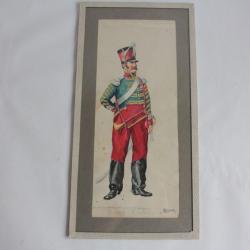 Aquarelle André Bronner Train Brigadier Trompette 1812 Militaria