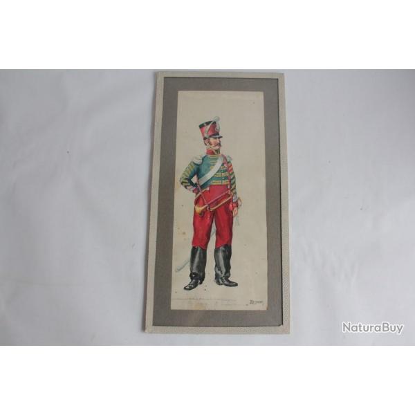 Aquarelle Andr Bronner Train Brigadier Trompette 1812 Militaria