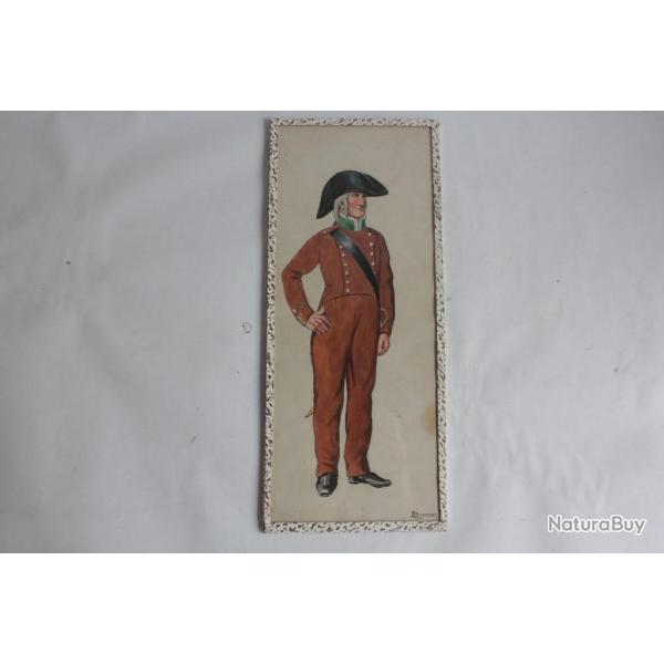 Aquarelle Andr Bronner Chef de convoi Militaria