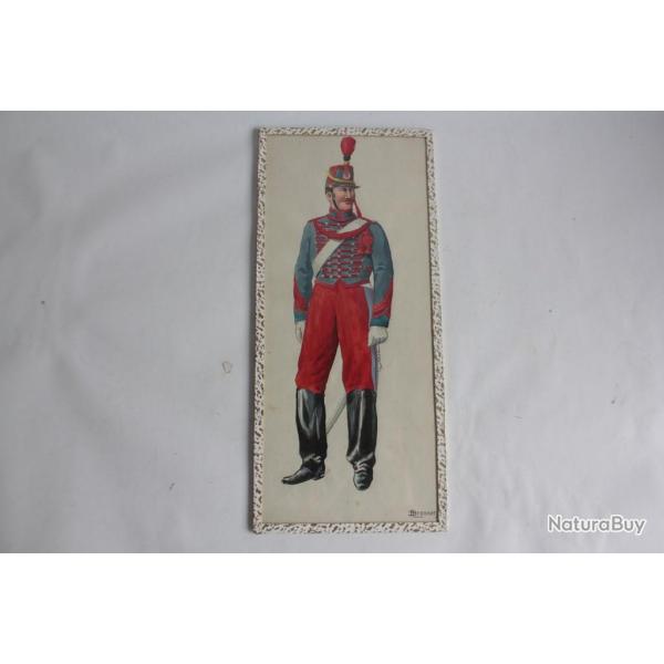 Aquarelle Andr Bronner Train Garde impriale Brigadier Militaria