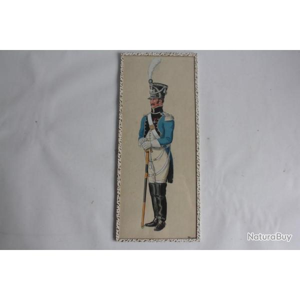 Aquarelle Andr Bronner Train d'artillerie Campagne 1807 Militaria