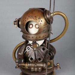 Jean-Pierre BURQUIER Sculpture Capitaine Nemo Jules Verne