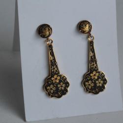 Boucles d'oreilles acier damasquiné de Tolède