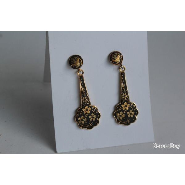 Boucles d'oreilles acier damasquin� de Tol�de