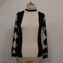 HERMES Pull manches damier cachemire T38