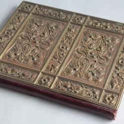 Écritoire buvard laiton repoussé Art Nouveau