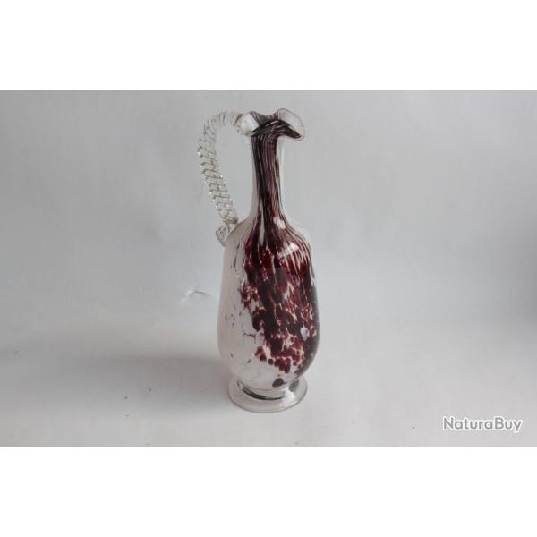 Carafe verre souffl� mouchet� Clichy Legras Saint Denis